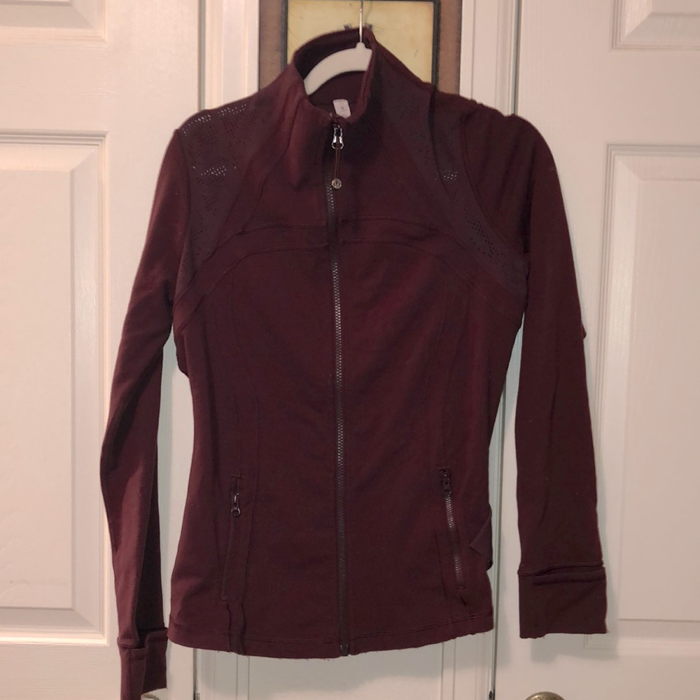 Lululemon plum workout zip up jacket